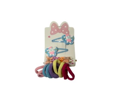 Set 16 Accesorii de Par pentru Fete, elastice, clestisor si agrafe, Albastru foto