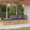 VidaXL Set mobilier grădină cu perne, 3 piese, lemn masiv de tec 3100906