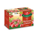 Ceai cu merisoare si zmeura Aromfruct, 20 plicuri, Fares