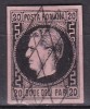 ROMANIA 1866/67LP 20 b CAROL CU FAVORITI 20 PAR HARTIE GROASA PUNCT IN GREACA DREAPTA STAMPILA GRATAR, Stampilat