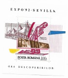 Romania (83) - Expozitia Mondiala SEVILLA &#039;92, 1992, colita neobliterata + 3 FDC