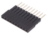 Soclu pini mamă 10 pini 2,54mm THT aurit, CONNFLY