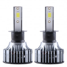 Set 2 LED-Uri Auto Techstar® V8, H3, 120W, 12-24V, 15000 Lumeni, 6000K, Unghi Fascicul 360°, CSP 3570, Canbus, Radiator Aluminiu, Racire Cooling Tech,