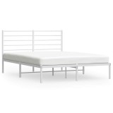 Cumpara ieftin Cadru de pat metalic cu tablie, alb, 120x190 cm