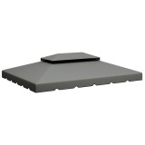 Outsunny Acoperiș de Rezervă pentru Pavilion 4x3 m cu 2 Niveluri pentru Grădină, Copertină Rezistentă la Apă din Poliester 170g/㎡ cu 8 Găuri de Drenaj