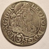 Austria 3 kreuzer 1666 SHS argint Leopold l