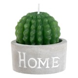 Lumanare Decorativa 3D Cactus Verde in Ghiveci Gri CMCLASS, Durata Ardere 3.5 Ore, 4.5x5 cm
