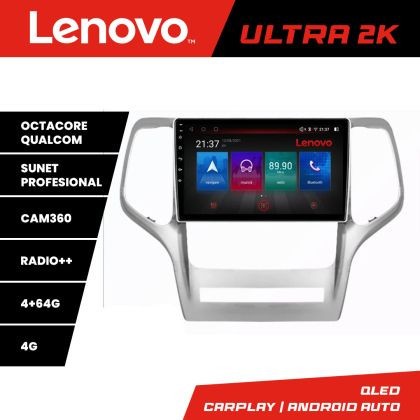Navigatie Jeep Gran Cherokee 2011-2013 Lenovo Kit-GRCHE 8 core QLED Qualcomm 4+64 360 Android Waze USB Navigatie Internet Youtube Radio CarStore Techn