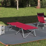 vidaXL Pat de camping pliabil , cu geantă, roșu, din 600D Oxford