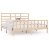 Cumpara ieftin Cadru de pat fara saltea, 200x200 cm, lemn masiv pin