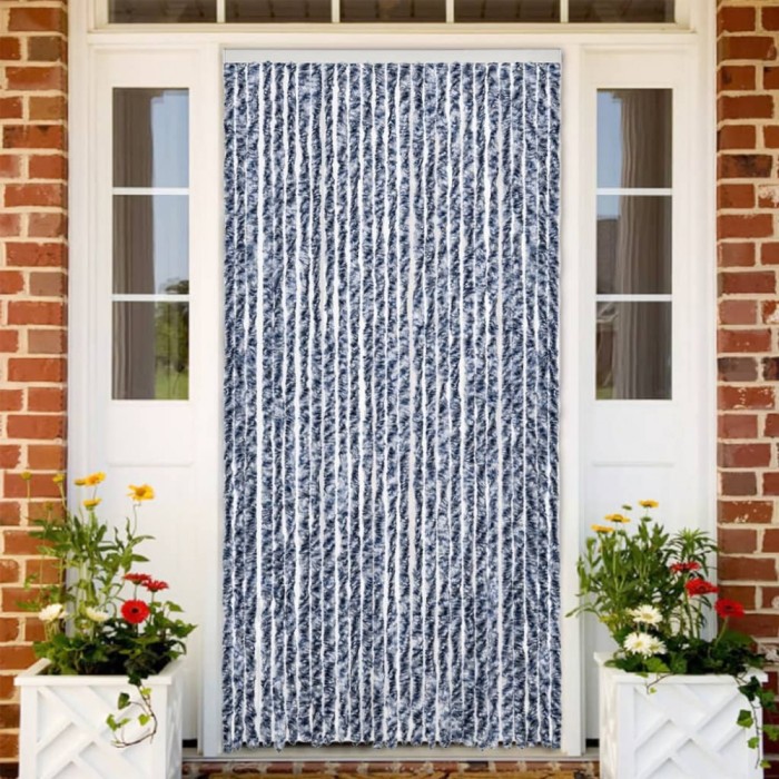 vidaXL Perdea pentru insecte, albastru și alb, 118 x 220 cm, chenille