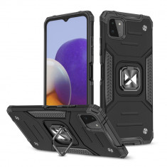 Wozinsky Ring Armor Husă Kickstand Tough Rugged Husă Pentru Samsung Galaxy A22 4G Negru 9111201944909