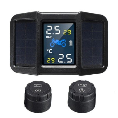 Sistem de monitorizare in timp real a presiunii din anvelope wireless pt motociclete cu 2 senzori, Afisare temperatura, Incarcare Solara, DisplayHD6.5 foto