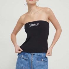 Juicy Couture top femei, culoarea negru, cu spate descoperit