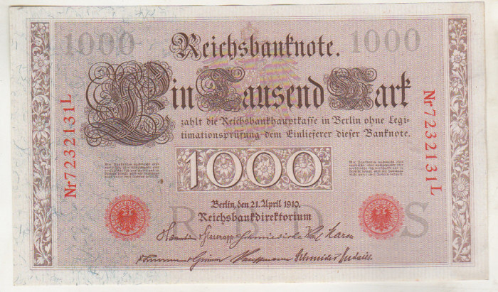 bnk bn Germania 1000 marci 1910 aunc