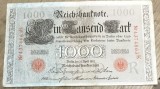 BNKSTR02DE Bancnotă Germania 1000 Mărci / Mark 1910, Serie Roșie, Stare VF-XF (Foarte Bună spre Excelentă, Textură Rigidă, Curată)