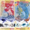 Bancnota Insulele Caraibe 2 Dollars 2023 Polymer UNC, Bancnote America, Caraibe