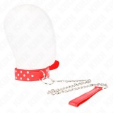 Kink Collar &amp; Gag-Colier cu Nit, Inel și Curea 65 cm Roșu