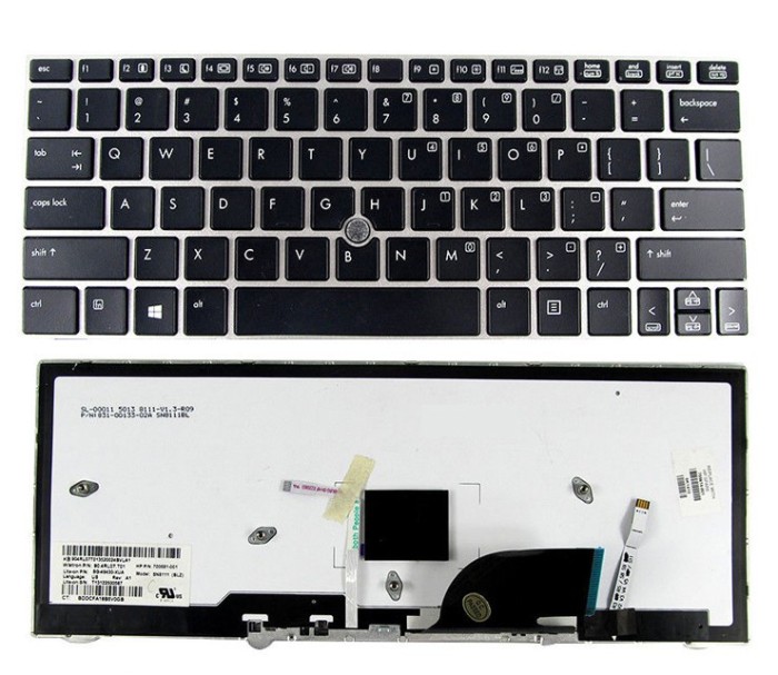 Tastatura laptop noua HP 2170P SILVER FRAME BLACK With Backlit US
