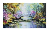 Cumpara ieftin Tablou celebru pictat manual living, Podul japonez, 100x60cm ulei pe panza, reproducere Claude Monet