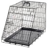 Cusca pentru caine, metal, plastic, cu maner transport, pliabila, negru, 47x77x60 cm, ART