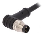 Conector M8 Tată 3 PIN Unghi cu Cablu 1m