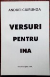 Cumpara ieftin ANDREI CIURUNGA(ROBERT CAHULEANU)-VERSURI PT. INA(MINIATURI)[dedicatie/autograf]