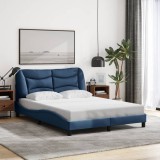 VidaXL Cadru de pat fără saltea, albastru, 140x200 cm, textil