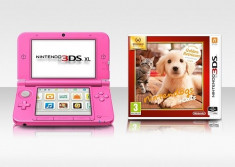 Consola Nintendo 3DS XL Pink + joc Nintendogs+Cats-Golden Retriever foto