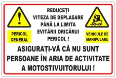 Semn pentru reducerea vitezei pentru stivuitoare foto