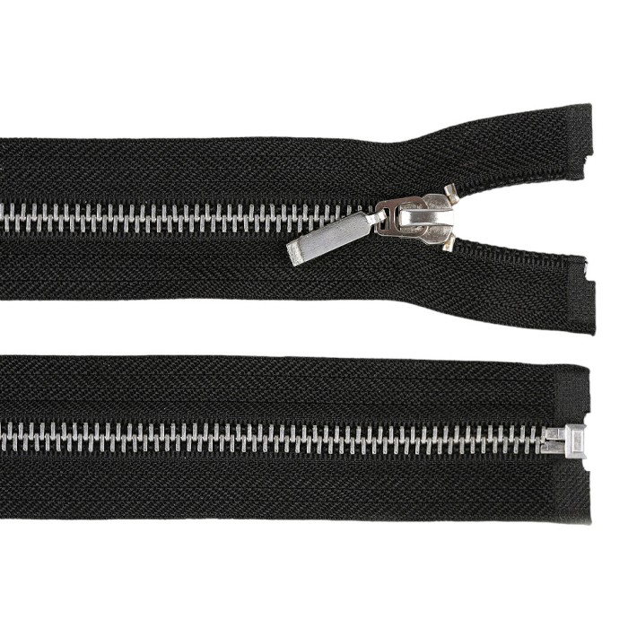 Fermoar metalic detasabil Crisalida, lungime 60 cm, Negru