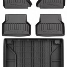 Set Covorase Auto Cauciuc Negro Bmw Seria 5 E61 2003-2010 Pro Line Tip Tavita 3D 3D407800 + Tavita Portbagaj Negro Bmw Seria 5 E61 2003-2010 Combi TM5