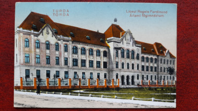 Turda-1925-Liceul Regele Ferdinand-C.P.circ. foto