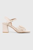 Answear Lab pantofi cu toc culoarea bej