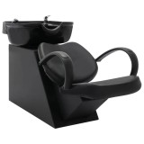 Cumpara ieftin Scaun salon șamponare, cu lavoar, negru, piele ecologică