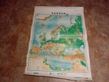 Hartă Fizică Europa, 1998, Brașov , 100x70 cm