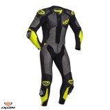 Costum (combinezon) motociclete barbati piele Ixon vara model Vendetta Evo MS culoare: negru/antracit/galben Negru/antracit/galben L