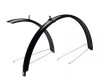 Aparatoare Noroi Bicicleta 24 Inch Fata Spate PVC Negru Lucios 55mm cu Suruburi