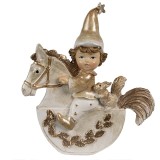 Cumpara ieftin Figurina Gnom si Calut polirasina bej aurie 10x3x11 cm