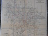 Harta Bucuresti, 1934, Fredi Wahnig, Lito Socec, 60x60 cm, caserata, detaliata
