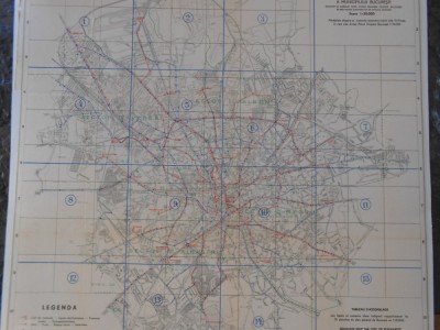 Harta Bucuresti, 1934, Fredi Wahnig, Lito Socec, 60x60 cm, caserata, detaliata foto