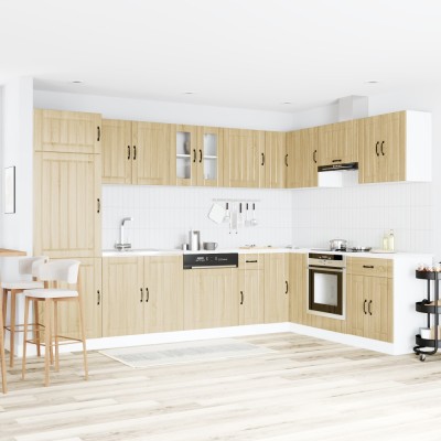 vidaXL Dulap de bucătărie cu ușă Lucca 2 pcs Maro 80 x 46 x 81.5 cm 3315014 foto