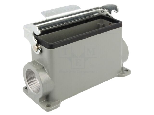 Carcasă metalică MOLEX HDC 24B cu clichet și montare pe panou, unghi &icirc;nalt, gri