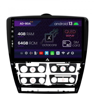 Navigatie Skoda Octavia 2, Android 13, A-Octacore 4GB RAM + 64GB ROM, 10.1 Inch - AD-BGA10004+AD-BGRKIT048v2 foto