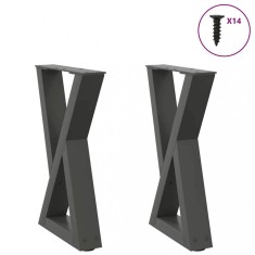 vidaXL Picioare pentru măsuță de cafea, 2 buc., antracit, 38x(42-43,3) cm, oțel 4012702