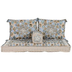 Canapea de grădină DKD Home Decor Albastru Bej 155 x 76 x 65 cm 150 x 76 x 20 cm