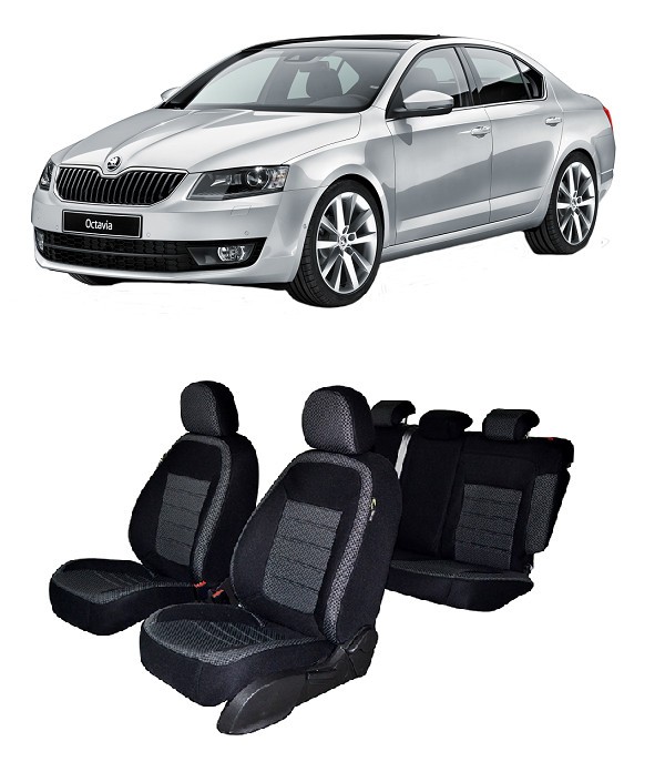 Set Huse scaune dedicate Skoda Octavia III 5E (2013-2020)+2 huse pentru cotiere.