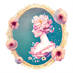 Sticker decorativ, Woman, Alb, 65 cm, 8996ST foto