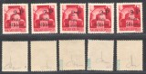 ROMANIA Ardealul de Nord 1945 Posta Salajului cinci timbre locale MNH originale 2P/30f coroana cu tipuri diferite de supratipar