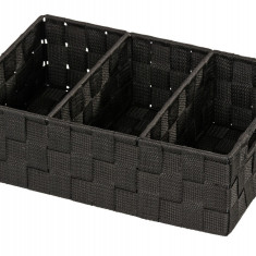 Organizator dulap, Wenko, Adria, 32 x 10 x 21 cm, polipropilena, negru